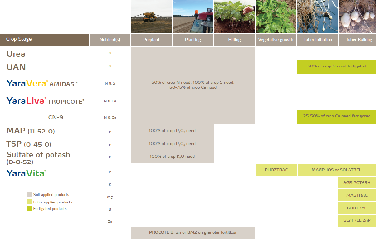 Potato crop nutrition programs